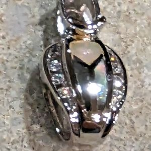 Price drop 7x5mm bezel sterling silver setting with mother of pearl